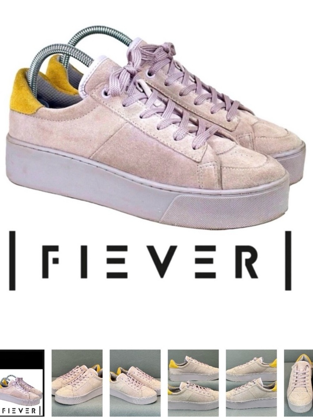 Fiever Suede Sneakers EU 39 US 8.5 Powder Pink Leather Platform Made in Brazil